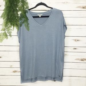 Orvis light dusty blue V-neck shirt tunic XL new Spring summer